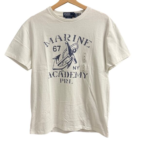 Polo Ralph Lauren Classic Fit Marine Academy Graphic Jersey T-Shirt Size Small - Picture 1 of 5